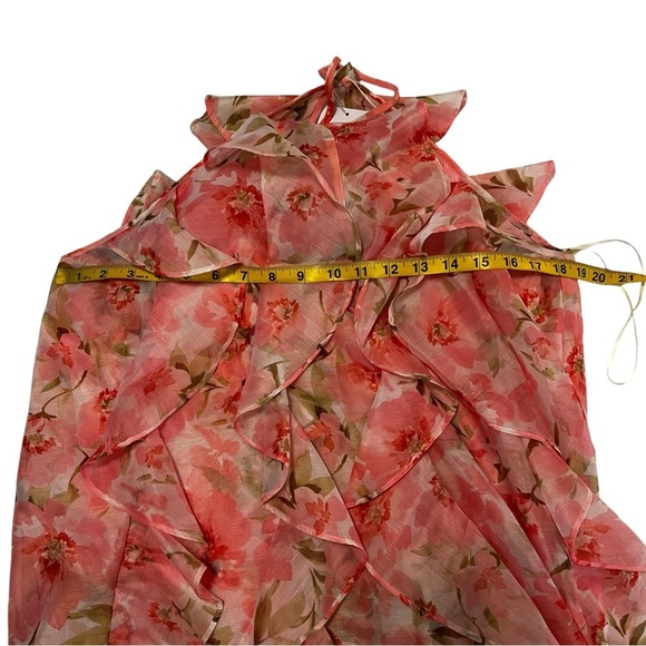 NWT Misa Miah Dress In Pink Floral Coquette tiered whimsical romantic fairy M - Picture 10 of 16